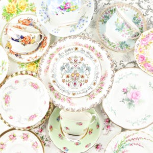 Vintage Plates & Dishes, Mismatched Plates, Vintage Dishware, Perfect for a Vintage Wedding, Tea Party, Afternoon Tea and Wall Plate Decor