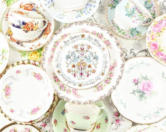 Vintage Plates & Dishes, Mismatched Plates, Vintage Dishware, Perfect for a Vintage Wedding, Tea Party, Afternoon Tea and Wall Plate Decor