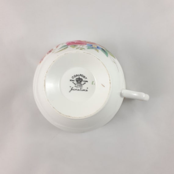 Coalport Junetime Tea Trio, Tea Cup, Saucer, and Plate With Floral