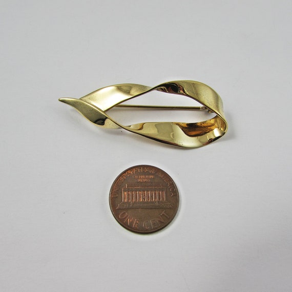 Sterling and Gold Vermeil Brooch Signed ND 925 Modernist Brooch