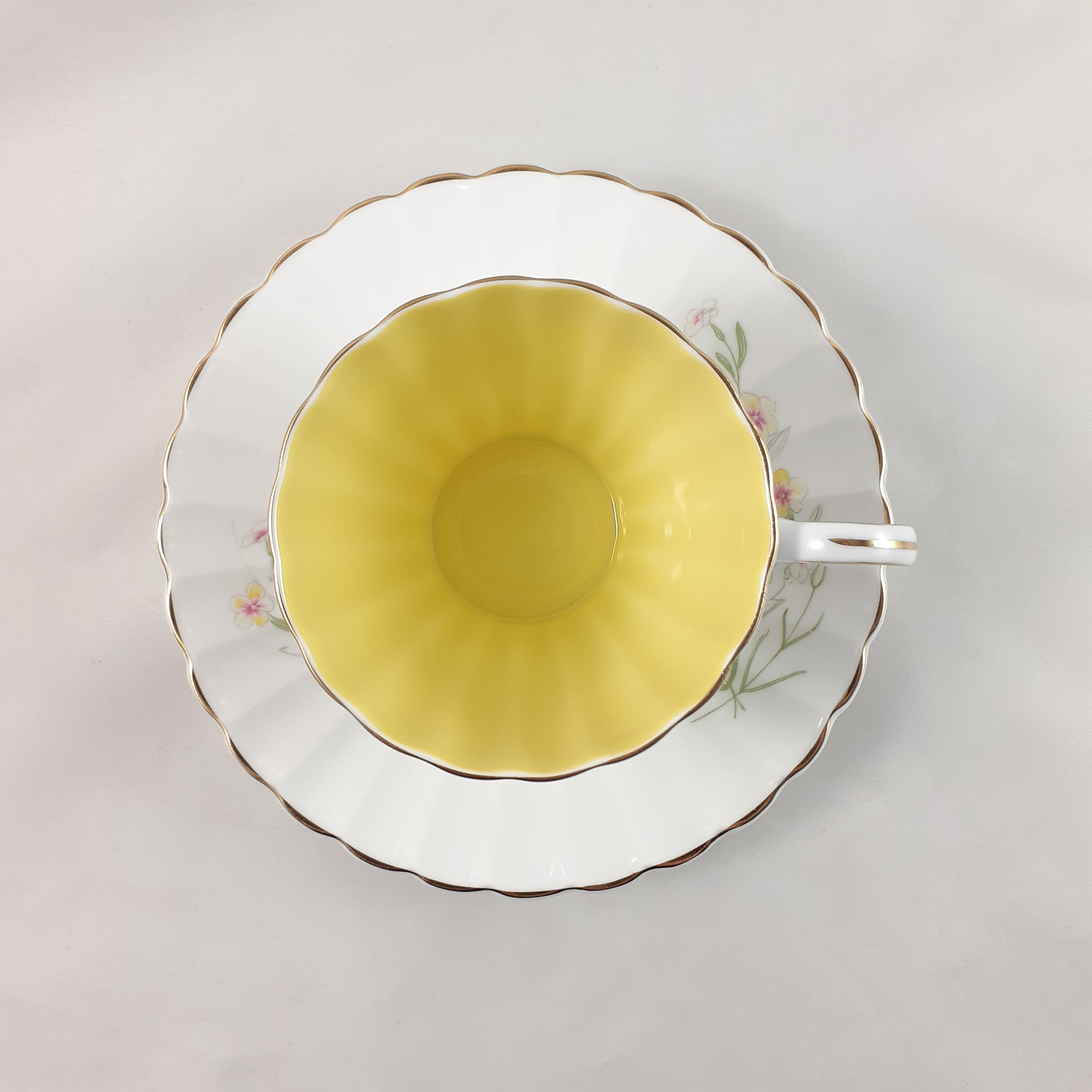 Vintage Susie Cooper Tea Cup and Saucer With Yellow Center, Bone China ...