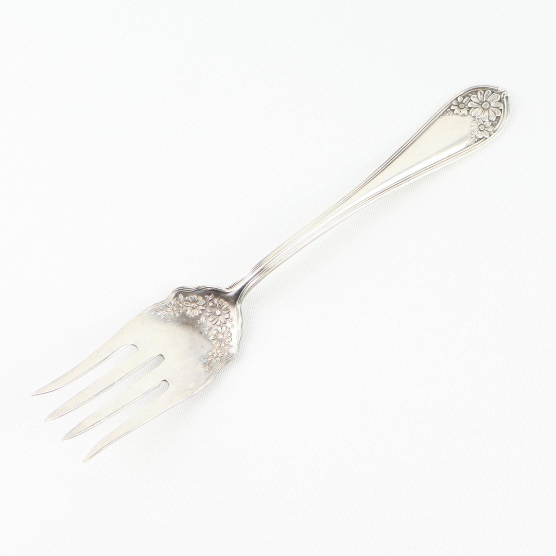 Antique Serving Fork, Daisy Pattern, Wm Rogers & Son, Silver Plate ...