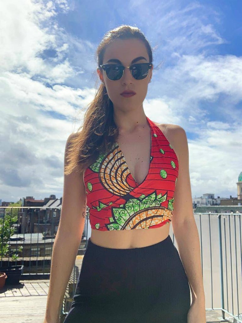 CROP TOP Bikini, hergestellt aus afrikanischen Stoffen Bild 3