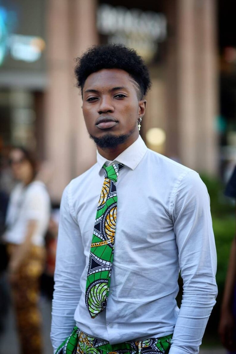 Cravatta uomo in Stoffa Africana / Tie for men African Fabric image 10