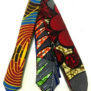 Cravatta uomo in Stoffa Africana / Tie for men African Fabric image 4