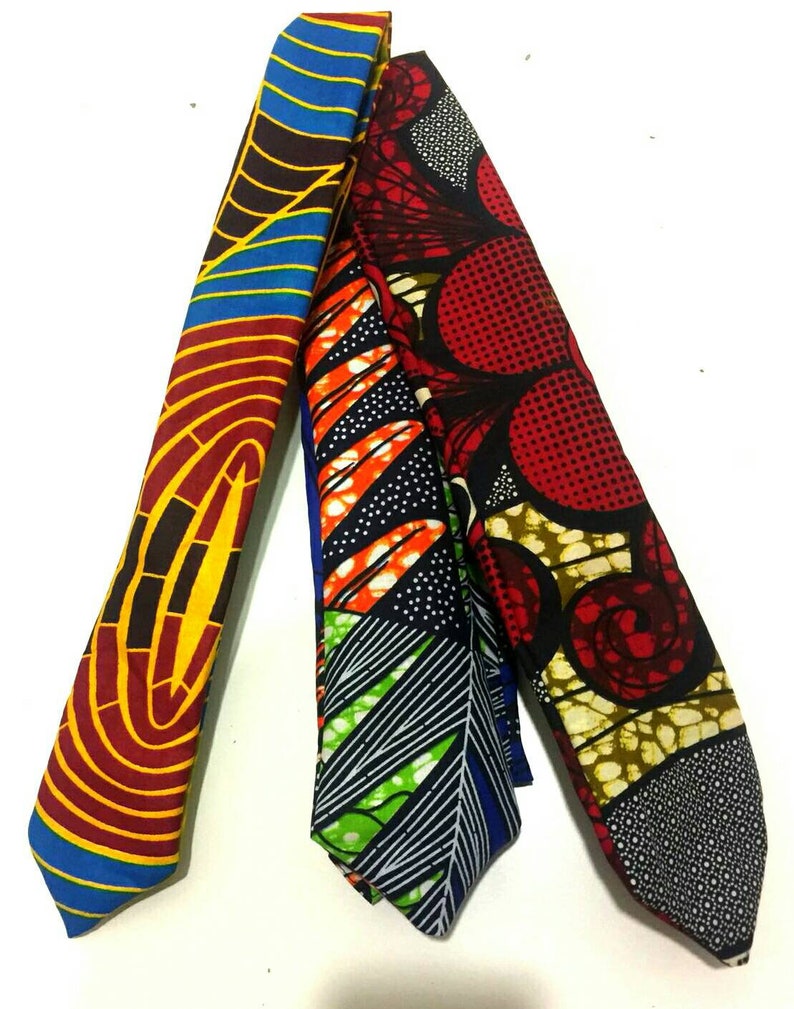 Cravatta uomo in Stoffa Africana / Tie for men African Fabric image 4