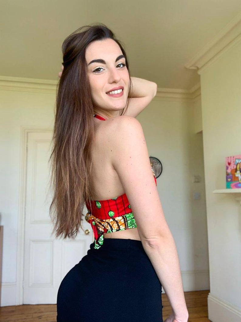 CROP TOP Bikini, hergestellt aus afrikanischen Stoffen Bild 2