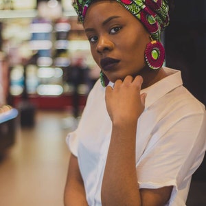 Turban i afrikanskt vaxtyg "FREESTYLE" / Afrikansk huvudbonad