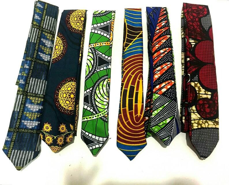 Cravatta uomo in Stoffa Africana / Tie for men African Fabric image 3