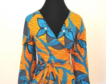 Camicia Donna ad incrocio in Stoffa Africana