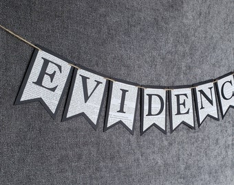 EVIDENCE - Party Banner Bunting - Made from Law Book Paper