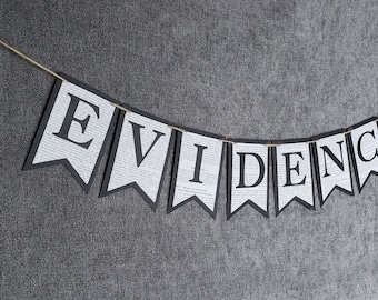 EVIDENCE - Party Banner Bunting - Made from Law Book Paper