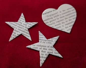 Legally Large Confetti (Star, Butterfly, Circle or Heart) - 30 - Made from Law Books