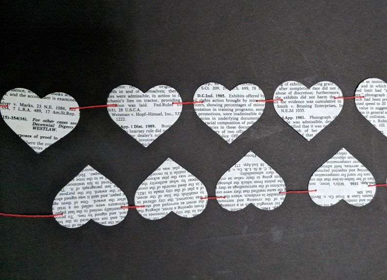 Law Heart Paper Banner Legally Bunting made from Law Books image 4
