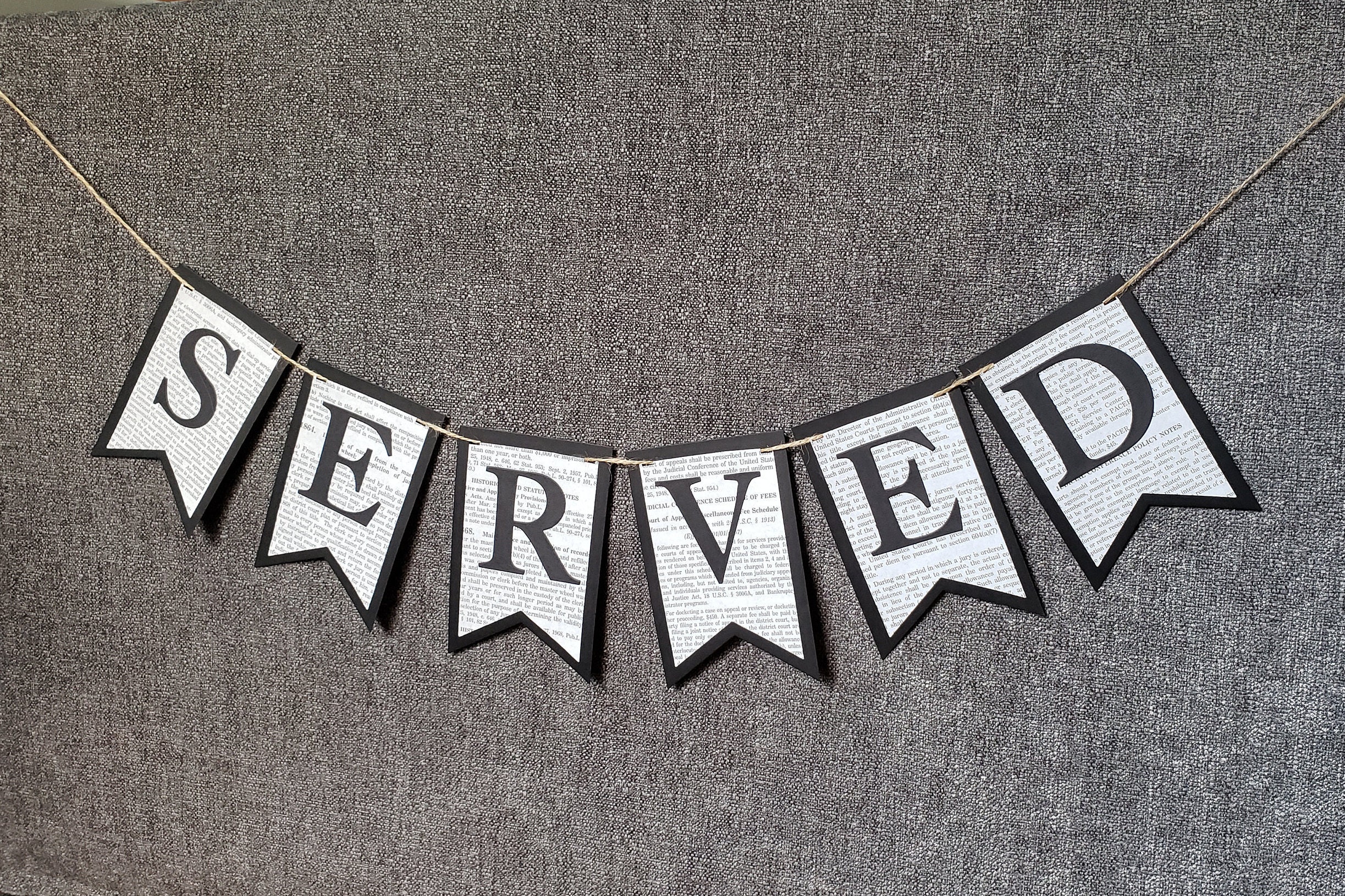 SERVED Legally Banner Bunting Made From Law Book Paper - Etsy