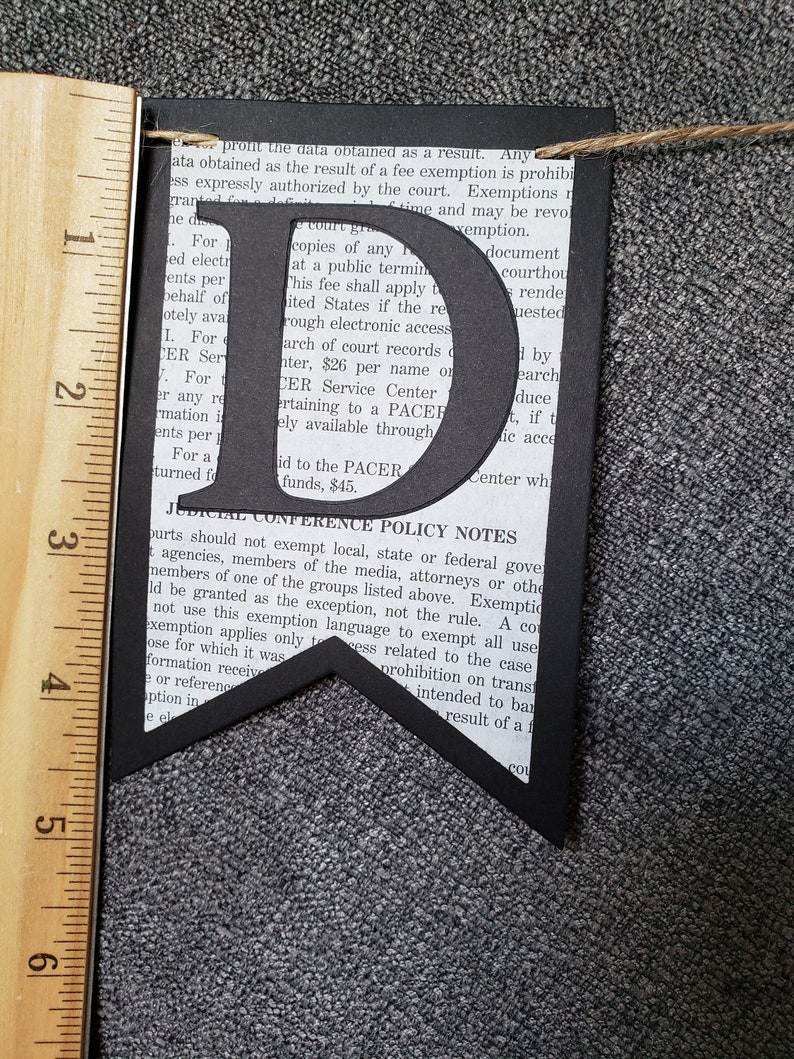 SERVED Legally Banner Bunting Made from Law Book Paper image 6