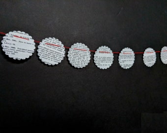 Law Party Circle Paper Garland - Legally Bunting made from Law Books