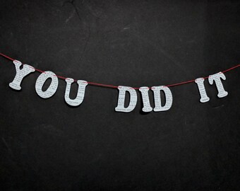 Banner YOU DID IT - Legally Bunting made from Law Books
