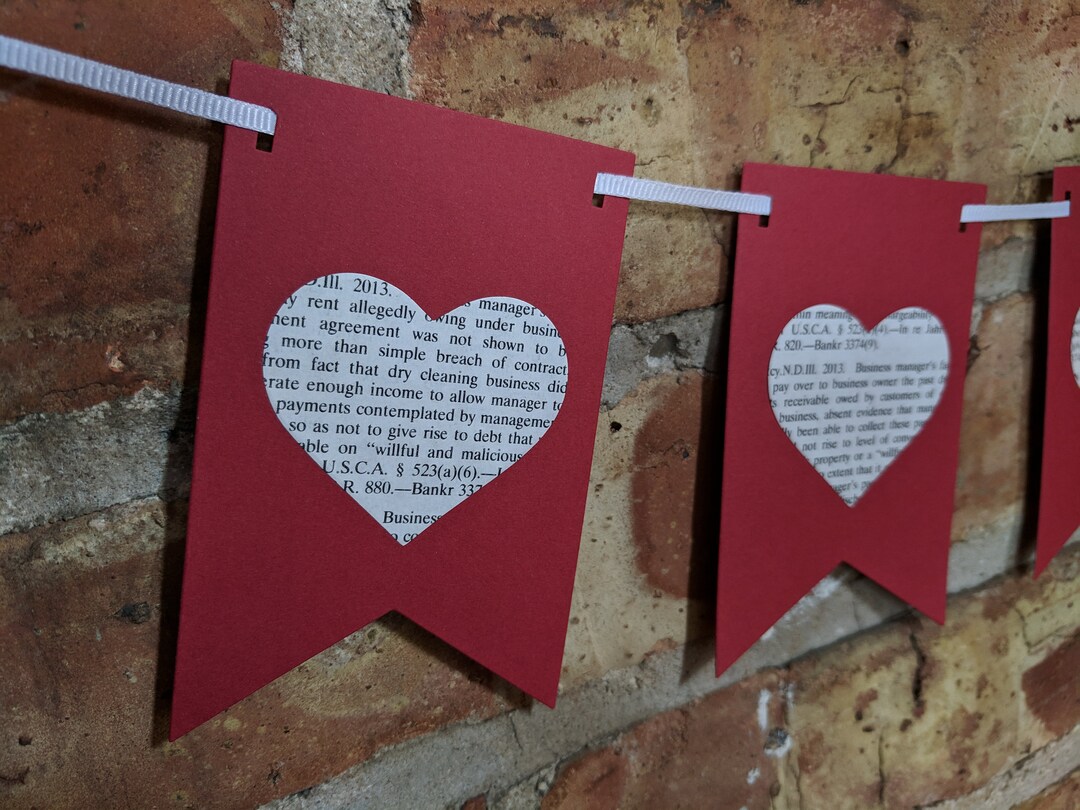 Lawyers in Love - Legally Romantic Banner Bunting - Made From Law Books ...