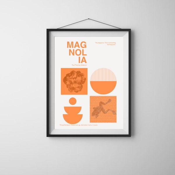 Magnolia inspired movie art Mid-Century Modern design poster
