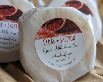 Cedar and Saffron Goats Milk Soap