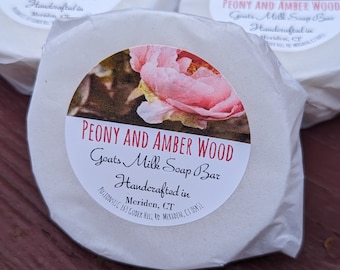 Peony and Amber Wood Goats Milk Soap