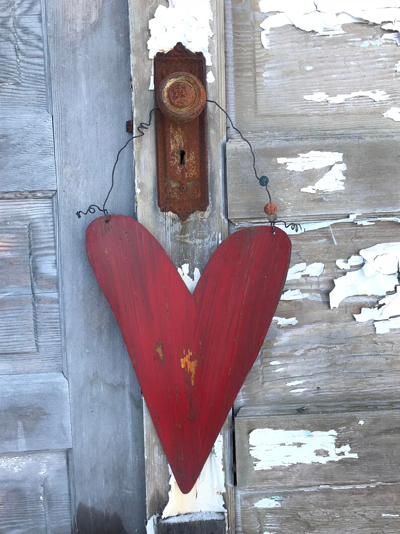 Heart Garden Sign Metal Heart Farmhouse Decor Yard Art Etsy