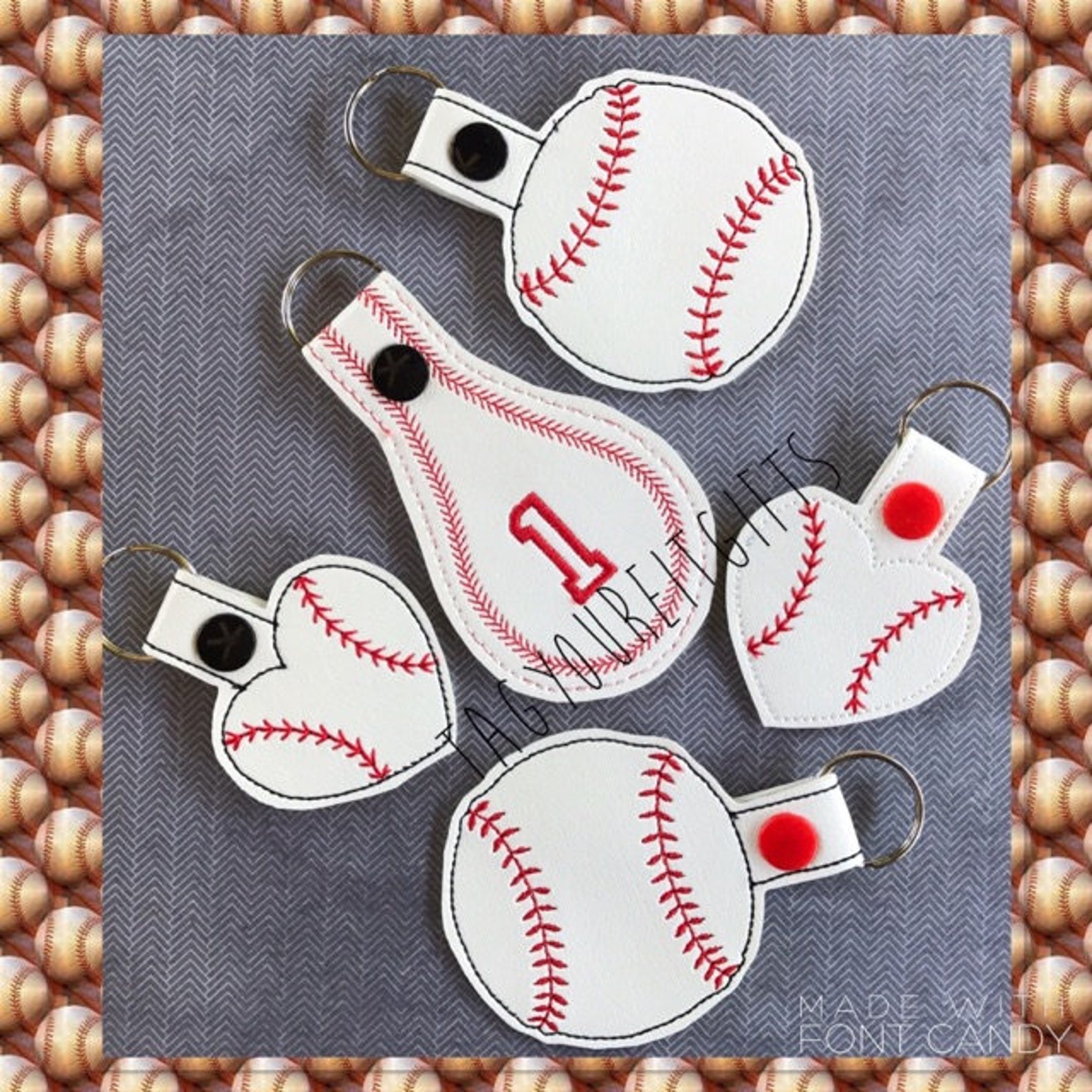 Baseball Key chain Can be customized Free Shipping Baseball Etsy