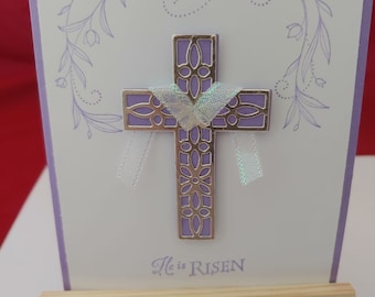 Religious Handmade Easter Greeting Card - &quot;He Is Risen&quot;