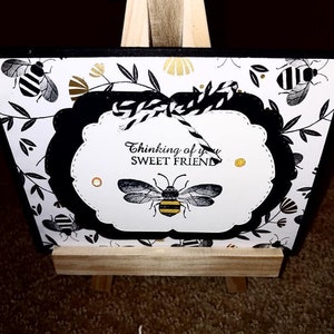 Handmade Greeting Card - Honey Bee Birthday Card Thinking of You Dear Friend
