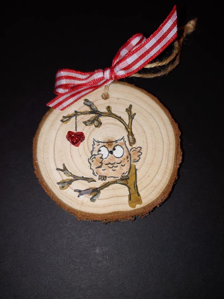 Adorable Owl Rustic Wood Slice Ornament - Etsy