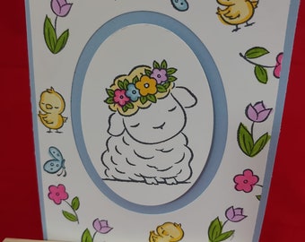 Handmade Easter Card - Little Lamb