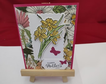Mother's Day Handmade Card - Beautiful Daffodils