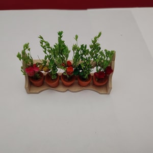Dollhouse Miniature Flower Box with  Flowers  1:12 scale