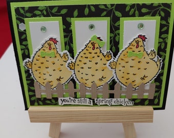 Spring Chicken Birthday Card -