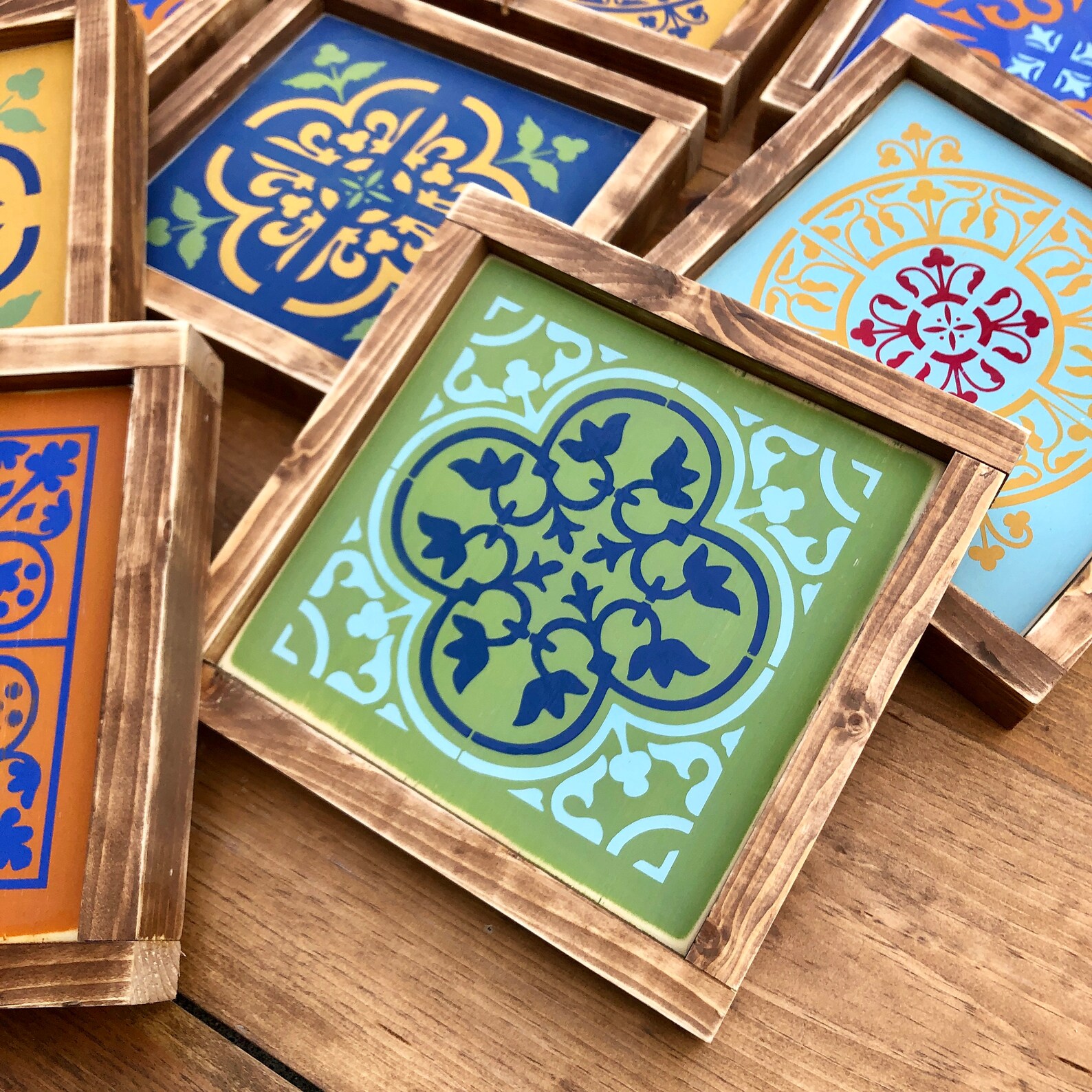 Custom Color Moroccan Tile Wall Art Moroccan Style Wood Sign Etsy