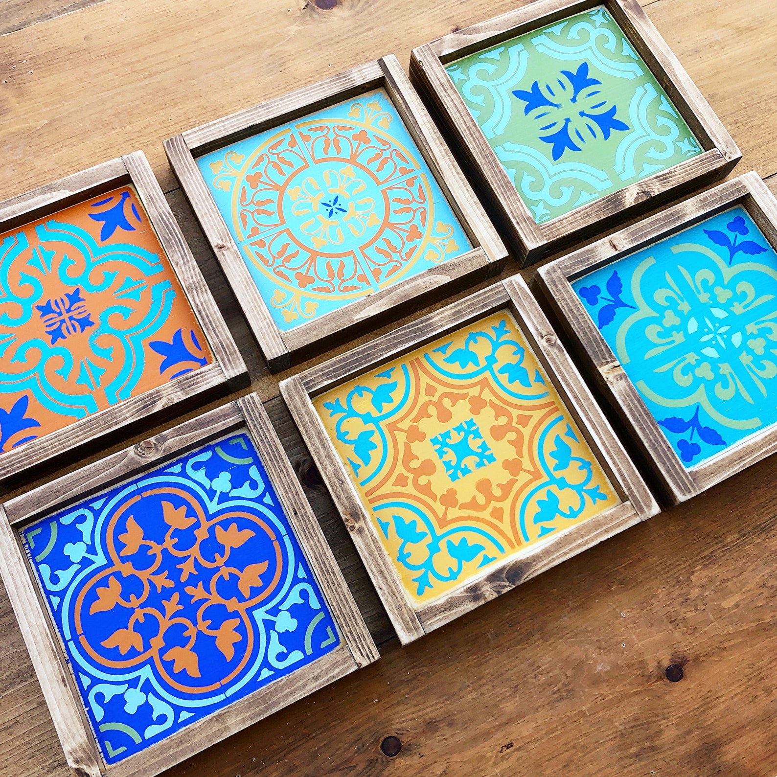 Custom Color Moroccan Tile Wall Art Moroccan Style WOOD Sign Etsy