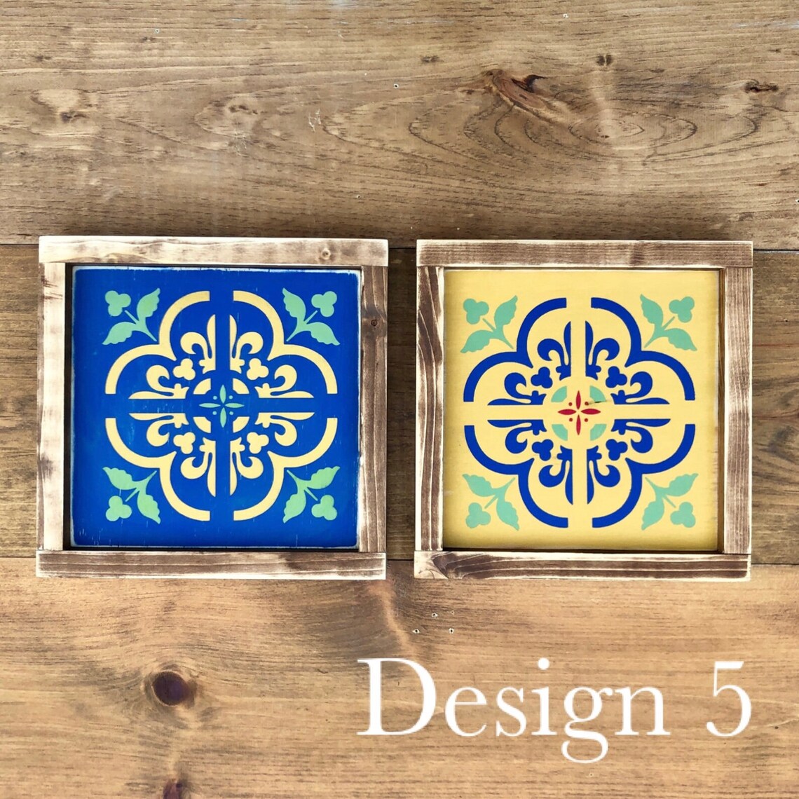 Custom Color Moroccan Tile Wall Art Moroccan Style Wood Sign Etsy