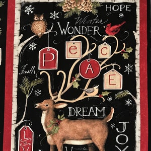 Peace Deer Christmas Panel from Steele Creek Studio