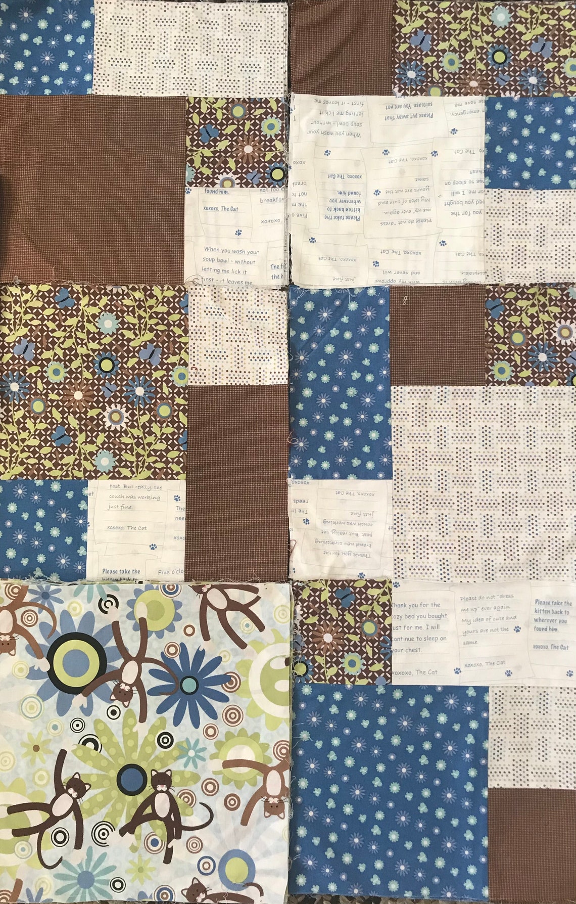 Quilt Blocks Unfinished Project XOXOXO the Cat in the Etsy Hong Kong