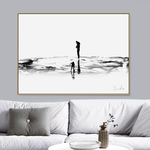 Printable Abstract Art, Seascape Painting, 24x36 Print, A0 Print, Abstract Seascape, Large wall art, Ocean Art, Black and White, Family Art