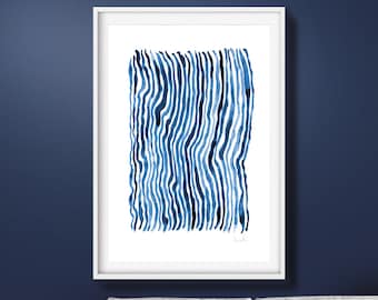 Abstract Painting, Abstract Art Prints, Large Wall Art, Navy Blue Wall Art, Printable Abstract Art, Download Art, Large Art, A0 Print