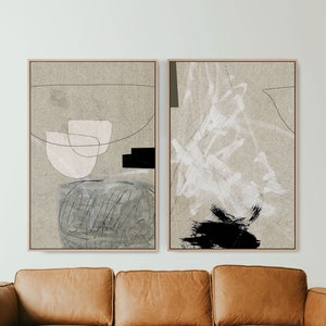 Set of 2 Prints, Abstract Art Print Set, 2 Abstract Prints, art to download, Printable Abstract, Dan Hobday Art, Neutral Art, 24x36 Prints