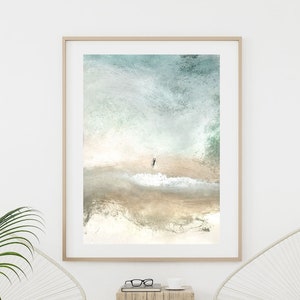 Printable Abstract Art, Seascape Painting, Large Wall Art, Beach Painting, Abstract Seascape, Surfing Print, Surfer Art, Navy blue art