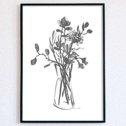 Floral Wall Art Print Printable Art Botanical Wall Art - Etsy