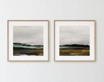 Set of 2 Prints, Landscape Art Print Set, Dan Hobday Art, Landscape Art, Download Art, Printable Landscape, instant download, 12x12 Art