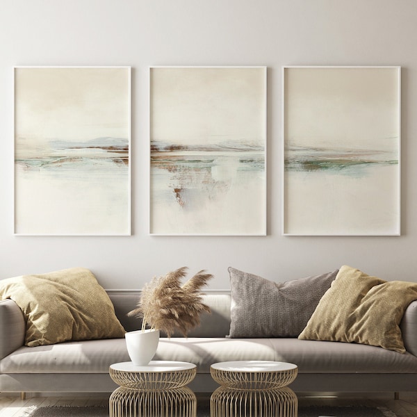 Abstract Art Print Set, Set of 3 Prints, Abstract Seascape Painting, Printable Abstract, instant download, 24x36 Prints, Dan Hobday Art