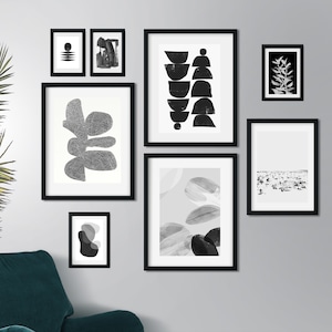 Gallery Wall Prints, Gallery Wall Art, Set of Prints, Printable Art, Wall Art Prints, Set of 8, Black and White Print, 12x16 Prints, Hobday