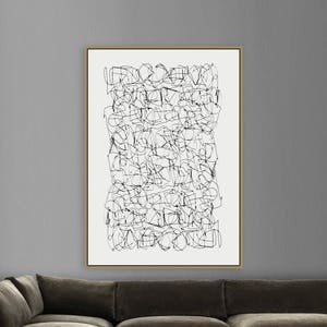 Large Abstract, Minimalistic Painting, Printable Art, Large Art Prints, 42&quot;x60&quot; Black White art, white tones, hand Drawn, Oversized wall art