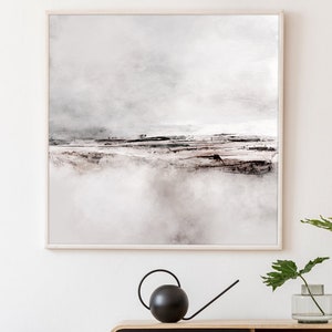 Abstract Landscape Painting, Download Wall Art, Landscape Wall Art, Soft Landscape, Large Wall Art By Artist Dan Hobday, Farmhouse, 40x40